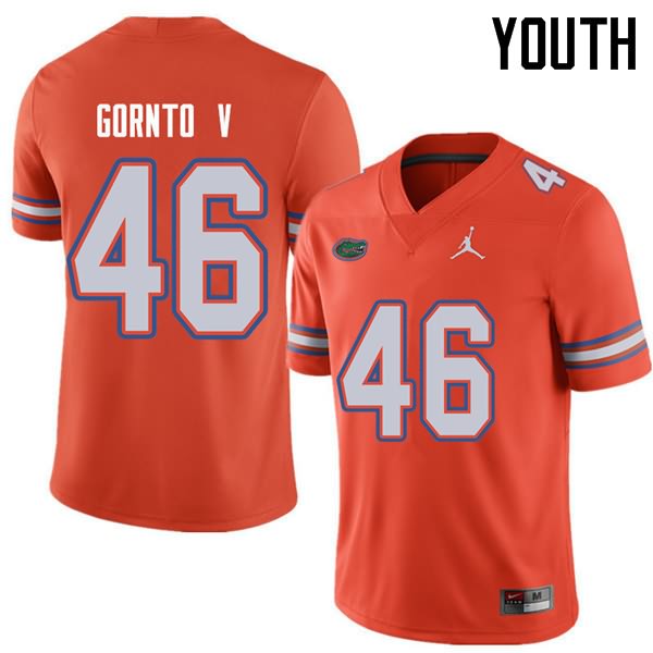 Youth NCAA Florida Gators Harry Gornto V #46 Stitched Authentic Jordan Brand Orange College Football Jersey WJY7065JH